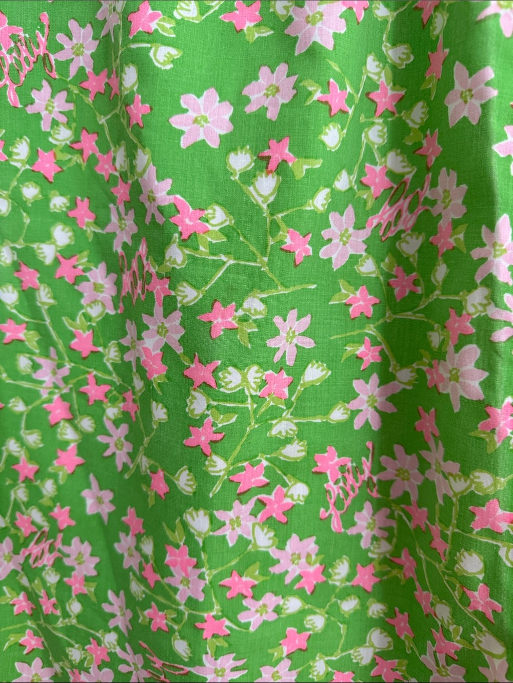 Vintage Lilly Pulitzer Green Floral Scallop Hem Pencil Skirt - Picture 2 of 5